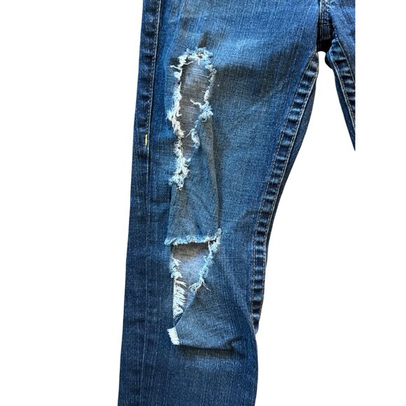 True Religion Distressed Skinny Jeans Women’s 28 Blue Cotton Blend - Picture 3 of 6
